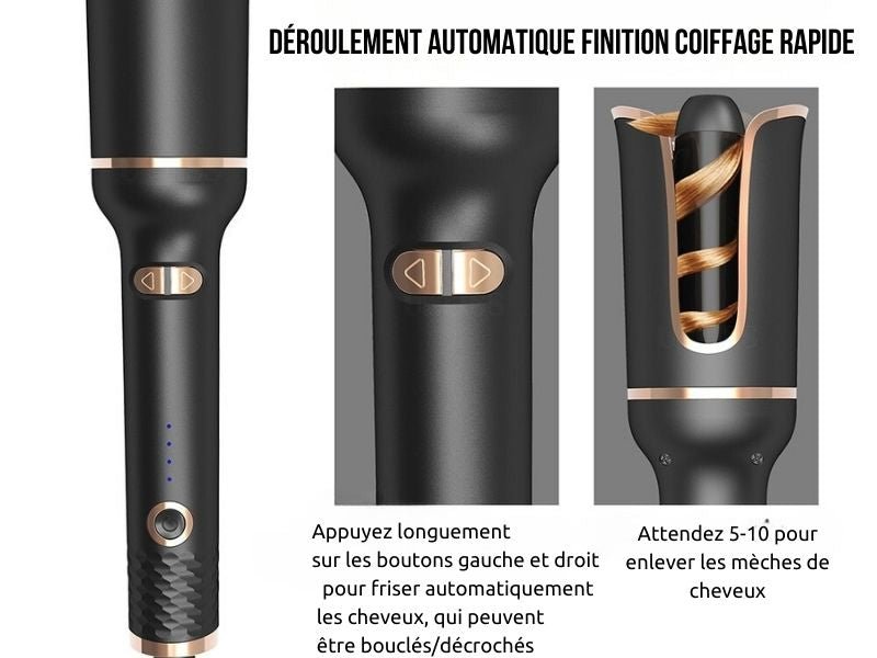 Spin - n - Curl - Fer à friser à rotation automatique - Techni Tendresse