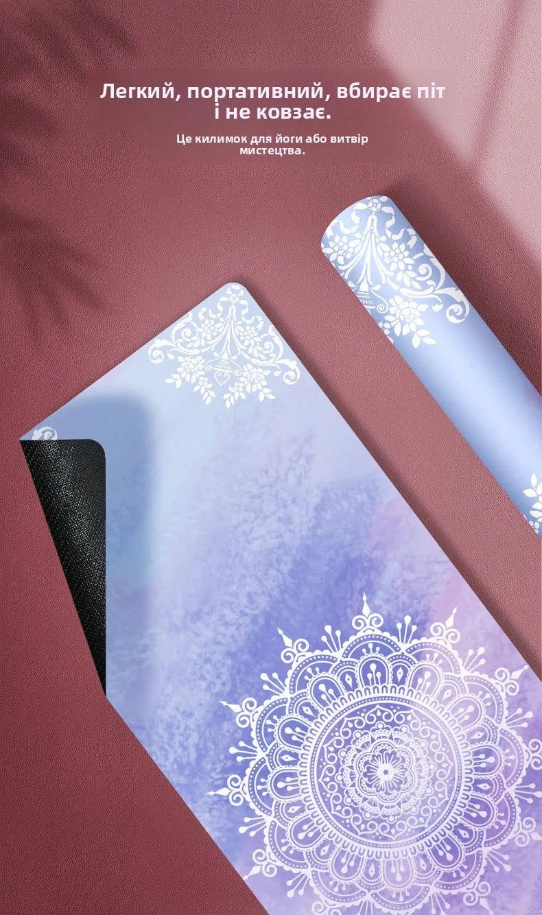 tapis de yoga imprime violet antiderapant