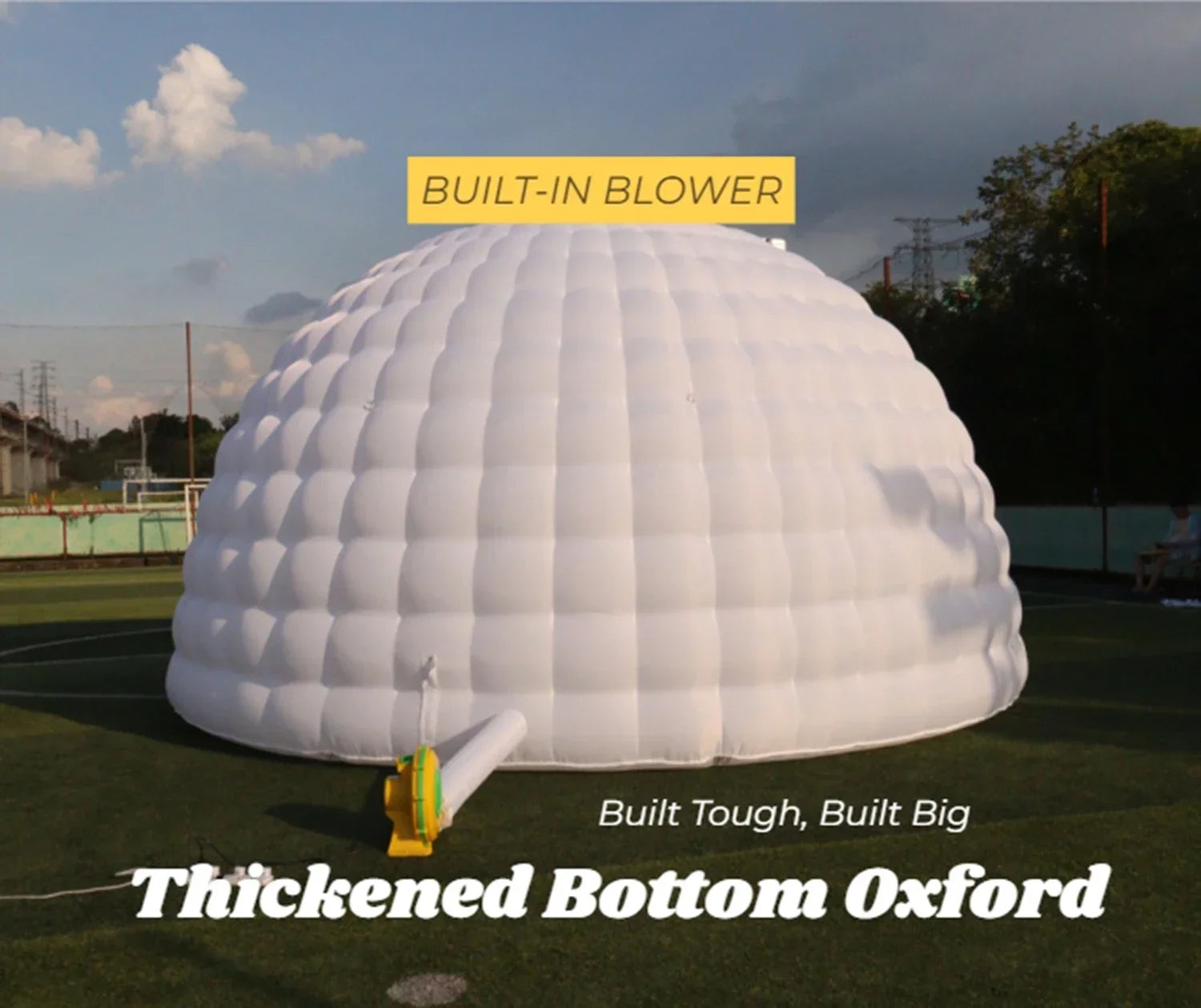 tente gonflable dehors