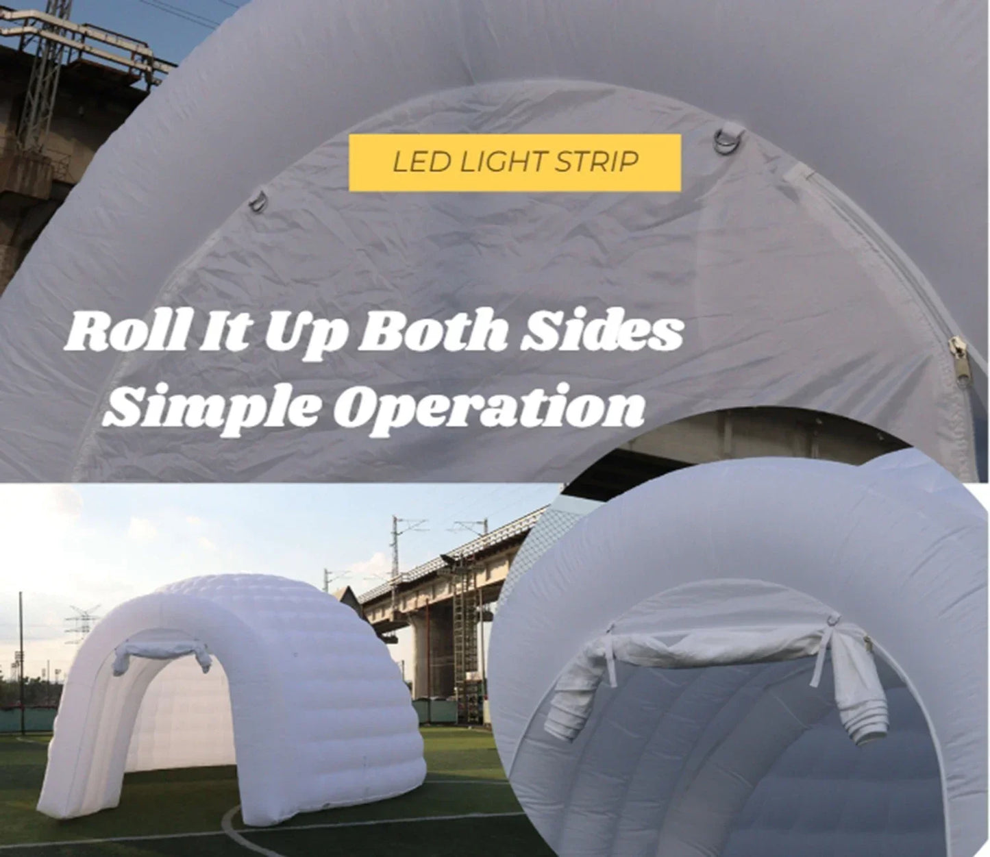 tente gonflable grande entree fermable