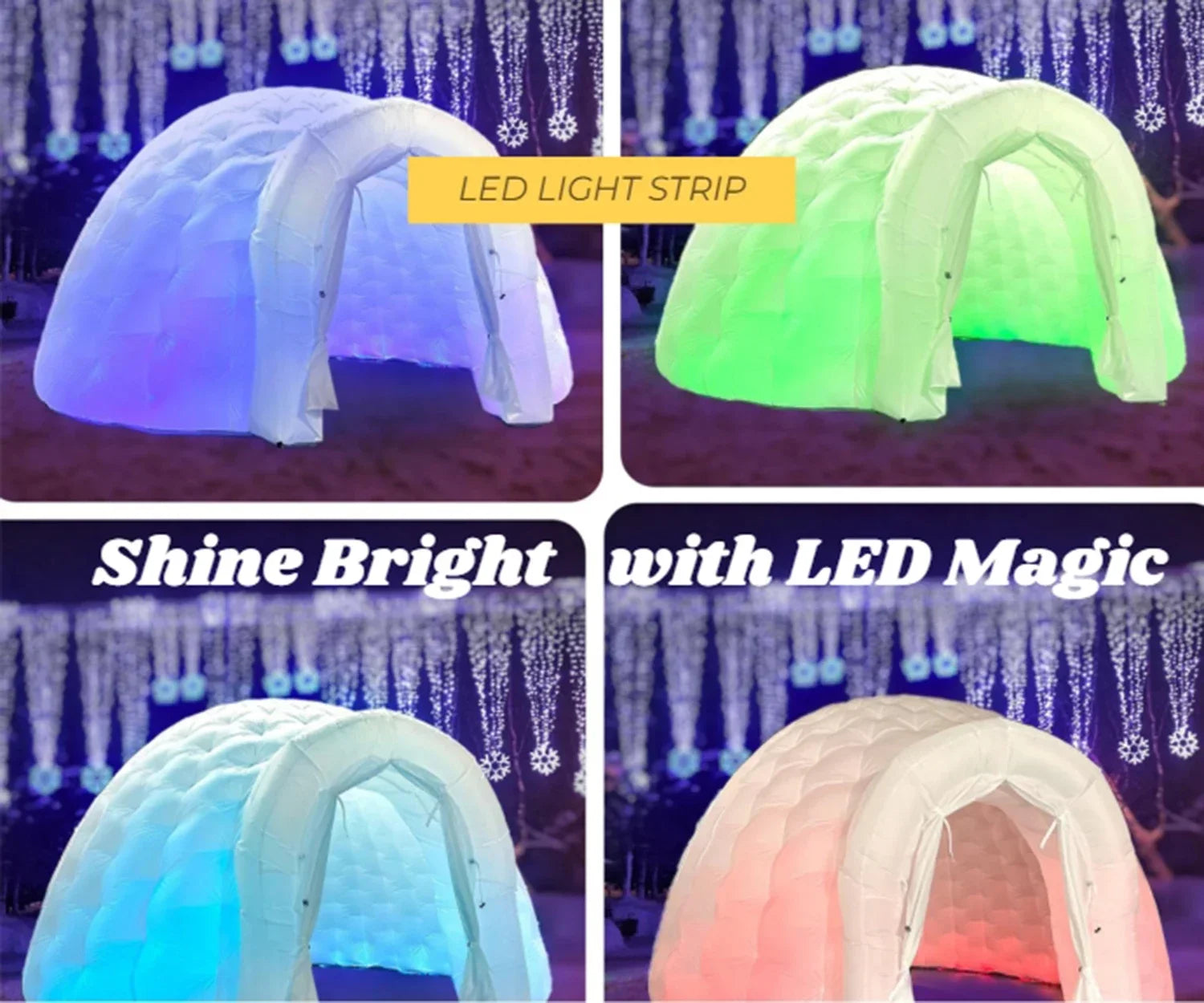 tente gonflable led lumieres