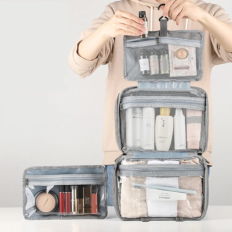 trousse pour la toilette gris pour produits visage