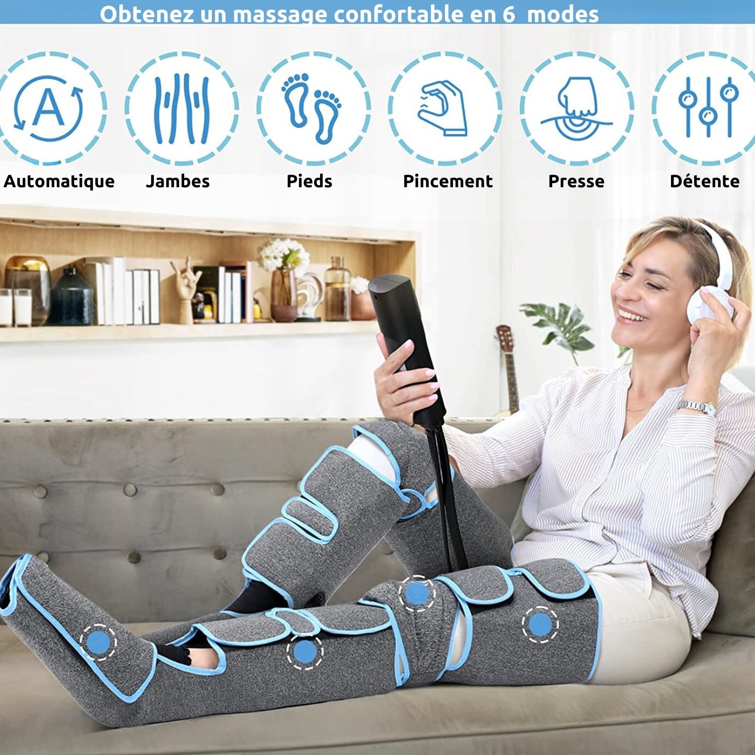 Wellness360 : Masseur de Jambes à Pression d'Air (CJ) modes